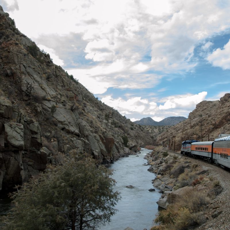 the royal gorge route driving through a canyon