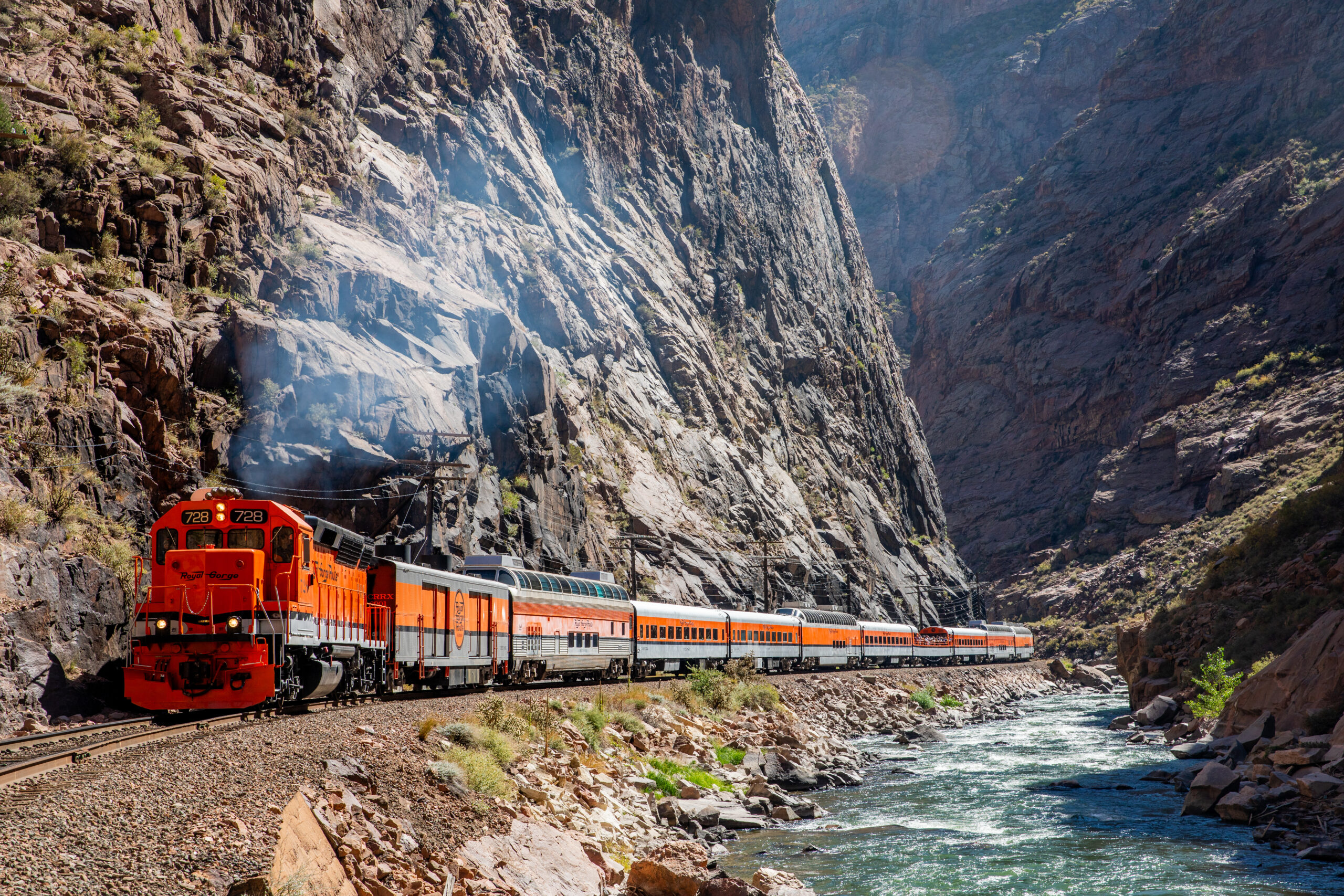 Royal Gorge Route Railroad running through the Royal Gorge