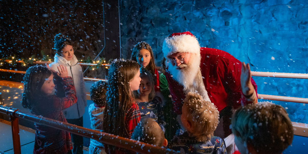 Santa Clause Meeting Children Aboard the Santa Express Train, Colorados favorite Christmas Train!
